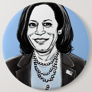 Chapa Redonda De 15 Cm Caricatura política de Kamala Harris