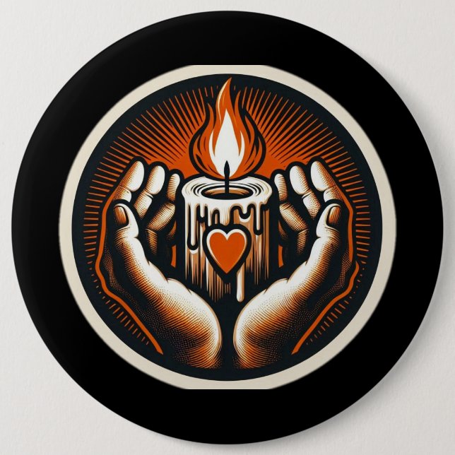 Chapa Redonda De 15 Cm Caritas ayuda a los necesitados (Anverso)