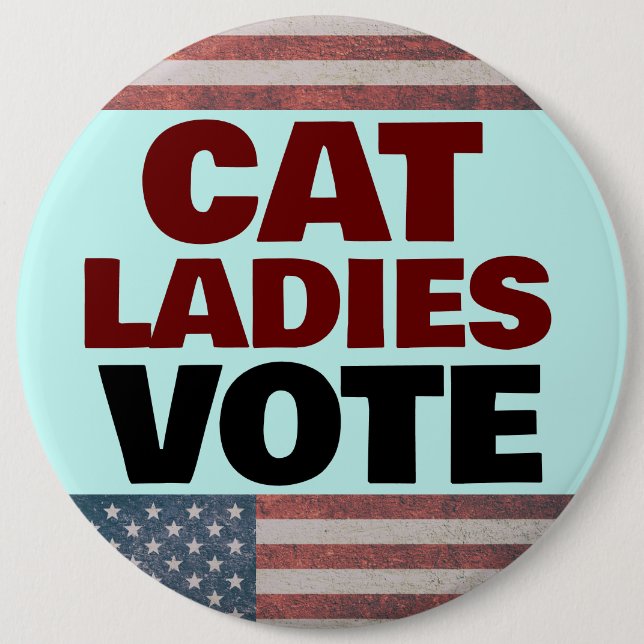 CHAPA REDONDA DE 15 CM CAT LADIES VOTA BOTONES (Anverso)