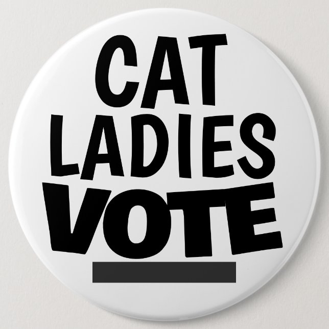CHAPA REDONDA DE 15 CM CAT LADIES VOTA BOTONES (Anverso)