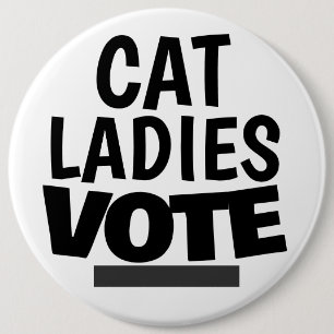 CHAPA REDONDA DE 15 CM CAT LADIES VOTA BOTONES