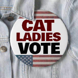 CHAPA REDONDA DE 15 CM CAT LADIES VOTA BOTONES