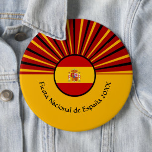 Chapa Redonda De 15 Cm Celebración del Día Nacional Español España Hispan