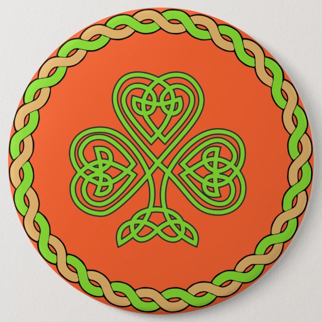 Chapa Redonda De 15 Cm Celtic shamrock, (Anverso)