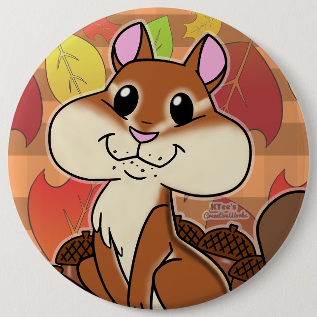 Chapa Redonda De 15 Cm Cheeky Chipmunk - (Anverso)