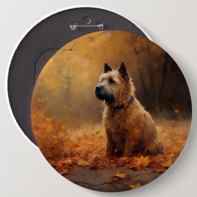 Chapa Redonda De 15 Cm Chesapeake Bay Terrier en otoño (Anverso y reverso)