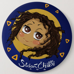 Chapa Redonda De 15 Cm Chica Chibi