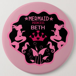 Chapa Redonda De 15 Cm Chica Mermaid Princess