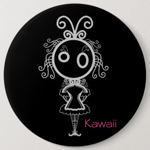 Chapa Redonda De 15 Cm Chica Personalizado de Cute Kawaii