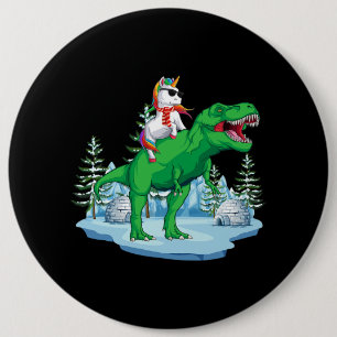 Chapa Redonda De 15 Cm Chicas de niños de dinosaurios de Unicorn Riding T