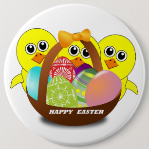 CHAPA REDONDA DE 15 CM CHICKS "HAPPY EASTER"