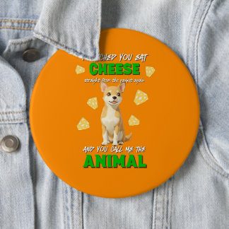 Chapa Redonda De 15 Cm Chihuahua, Naranja cómico de animales de queso Gag