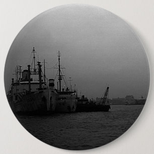 Chapa Redonda De 15 Cm China Antigua puerto de Shanghai 1970