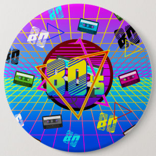 CHAPA REDONDA DE 15 CM CINTA DE CASSETTE RETRO DE LA ESCUELA VIEJA DE LOS