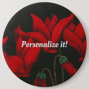 Chapa Redonda De 15 Cm Círculo rojo vivo en un fondo negro oscuro