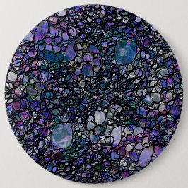 Chapa Redonda De 15 Cm Círculos abstractos dibujados a mano, azul, morado