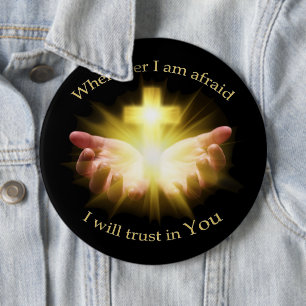 Chapa Redonda De 15 Cm Cita bíblica con manos cruzadas