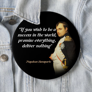 Chapa Redonda De 15 Cm Cita de Napoleón Bonaparte sobre el Éxito