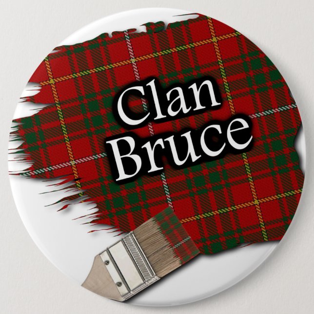 Chapa Redonda De 15 Cm Clan Bruce Tartan Paint Brush (Anverso)