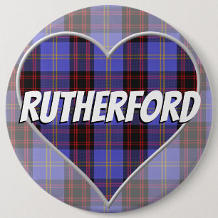 Chapa Redonda De 15 Cm Clan escocés Rutherford Love Tartan Heart
