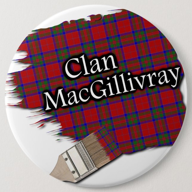 Chapa Redonda De 15 Cm Clan MacGillivray Tartan Paint Brush (Anverso)
