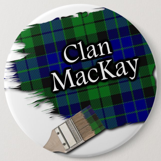Chapa Redonda De 15 Cm Clan MacKay Tartan Paint Brush (Anverso)