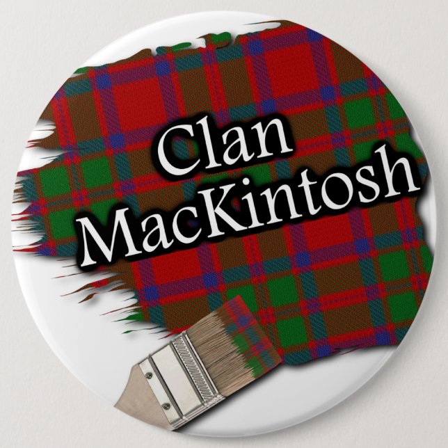 Chapa Redonda De 15 Cm Clan MacKintosh Tartan Paint Brush (Anverso)