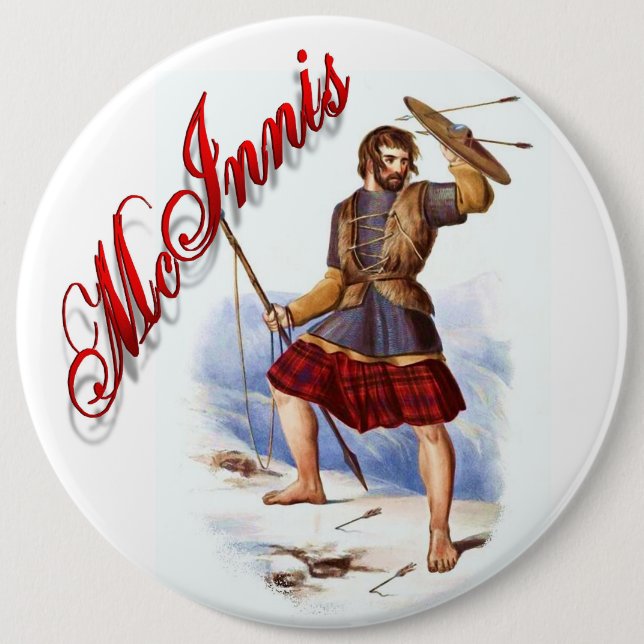 Chapa Redonda De 15 Cm Clan McInnis Scottish Dream Button (Anverso)