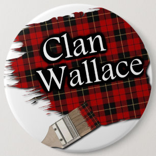 Chapa Redonda De 15 Cm Clan Wallace Tartan Paint Brush