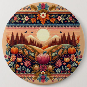 Chapa Redonda De 15 Cm Clásica Fair Isle Fall/Otoño