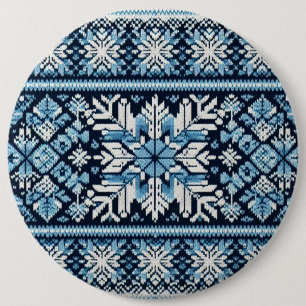 Chapa Redonda De 15 Cm Clásico  nieve de invierno fair isle/juego de colo
