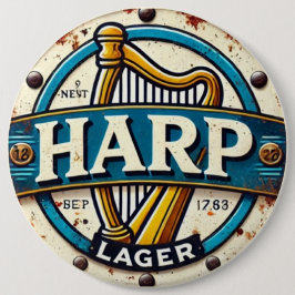 Chapa Redonda De 15 Cm Classic Harp Lager Beer Logo Round