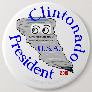 Chapa Redonda De 15 Cm Clinton Categoría 5 Elección Hillary Clinton 201