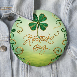 Chapa Redonda De 15 Cm Clover Saint Patrick's Day