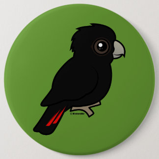 Chapa Redonda De 15 Cm Cockatoo negro Rojo-atado