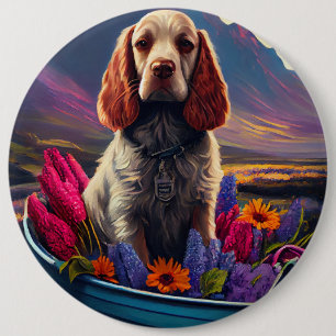 Chapa Redonda De 15 Cm Cocker Spaniel en un remo: Una aventura escénica