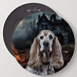 Chapa Redonda De 15 Cm Cocker Spaniel Halloween Scary
