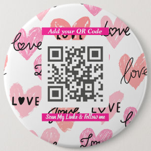 Chapa Redonda De 15 Cm Código QR minimalista “Scan Me”, Accesorio Simple