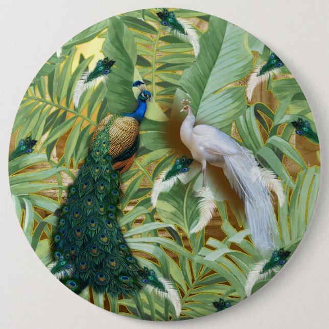 Chapa Redonda De 15 Cm Colección Golden Peacock Temple Dreams (Anverso)