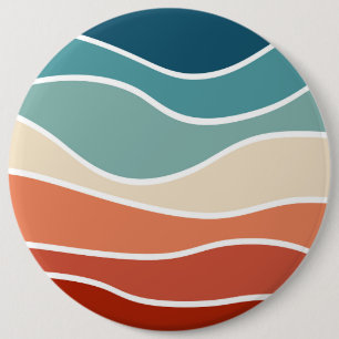 Chapa Redonda De 15 Cm Coloridas olas de estilo retro
