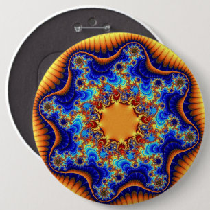 Chapa Redonda De 15 Cm Colorido Azul, Naranja y Amarillo