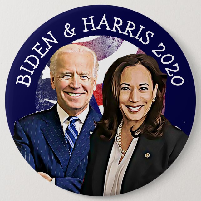 Chapa Redonda De 15 Cm Concentración electoral de Biden y Harris 2020 en  (Anverso)