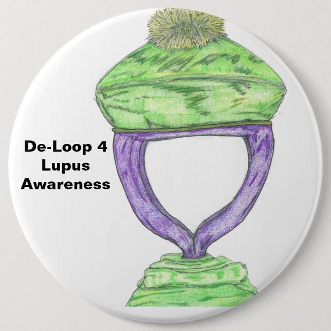 Chapa Redonda De 15 Cm Conciencia sobre el Lupus (Anverso)