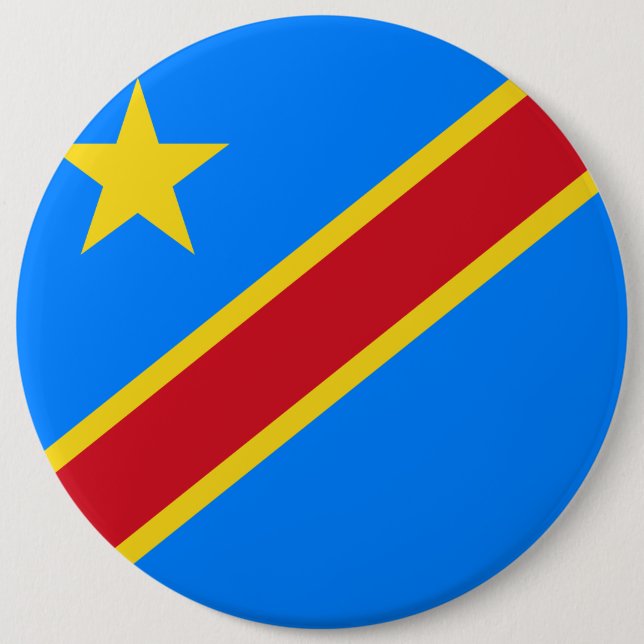 Chapa Redonda De 15 Cm Congo - Bandera de la República Democrática del Co (Anverso)