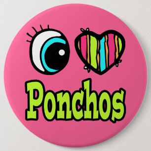 Chapa Redonda De 15 Cm Corazón de Ojo Brillante Me Encantan las Ponchos