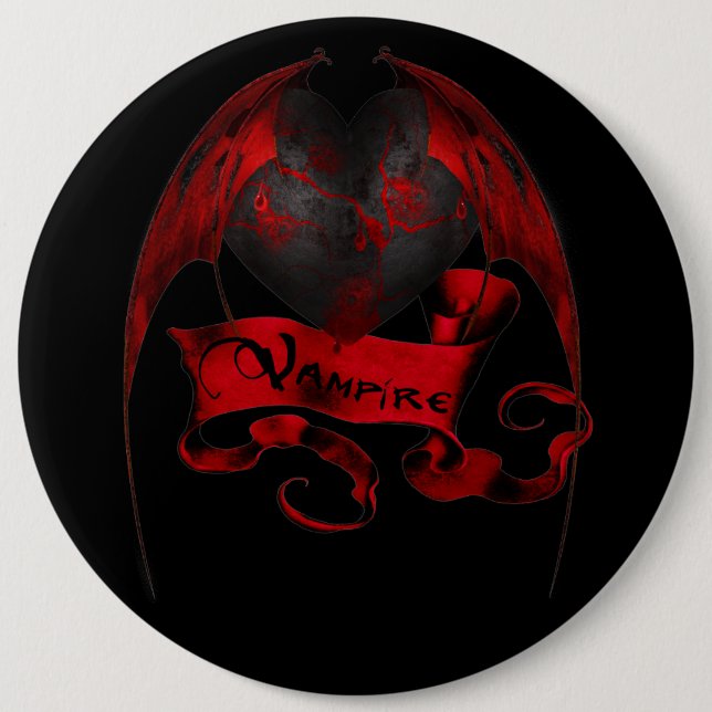 Chapa Redonda De 15 Cm Corazón del vampiro (Anverso)