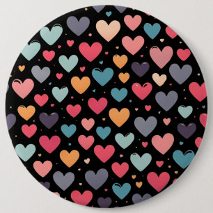 Chapa Redonda De 15 Cm Corazones coloridos día de San Valentín