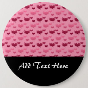 Chapa Redonda De 15 Cm Corazones rosados y rojos con patrón de alas