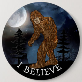 Chapa Redonda De 15 Cm Creo que el pez gordo Sasquatch Jumbo