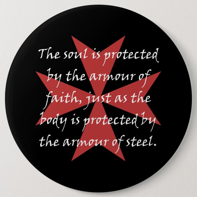 Chapa Redonda De 15 Cm Cruz de Templar (Anverso)